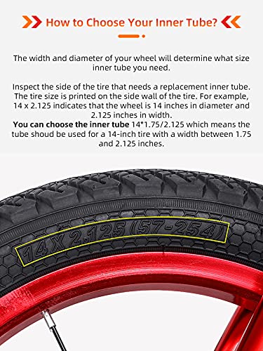 Image of 12 inch 14 inch 16 inch 18 inch 20 inch 24 inch 26 inch Bicycle Bike Tube for Kids Bike Mountain Bike, Solid Bike Tire Tube with 32mm Schrader Valve, 1 Pack