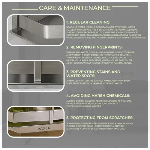 Image of EVANEX Bathroom Shelf | 5x15 Inch 304 Stainless Steel Wall Mount Bathroom Organizer Racks and Shelves | Multipurpose Storage Shelf for Toiletries and Bathroom Accessories