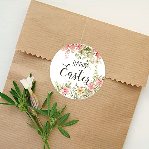 Whaline 1000Pcs Easter Stickers Floral Religious Stickers Watercolor Bunny Egg Christian Round Stickers He Is Risen Print Label Self-Adhesive Stickers For Easter Holiday Party, 1.5Inch, 6 Design #TOP3