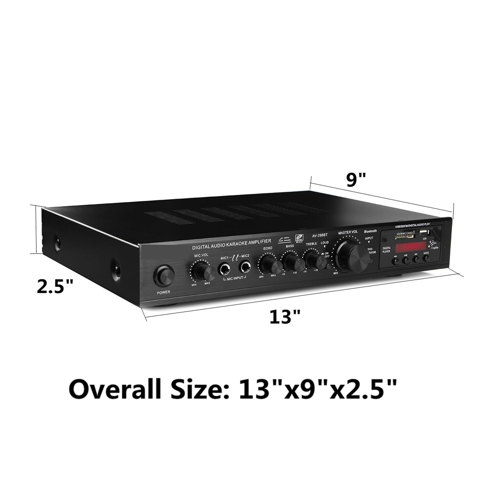 Wzmacniacz audio, 4000 W 5-kanałowy stereofoniczny wzmacniacz AV samochodowy subwoofer LED cyfrowy do do domowego majsterkowania