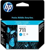 HP CZ130A Cartouche d'Encre Authentique HP 711 Cyan de 29 ml pour Traceurs Grand Format HP DesignJet T120, T125, T130, T520, T525, T530 et Tête d'Impression HP 711 DesignJet, Noir