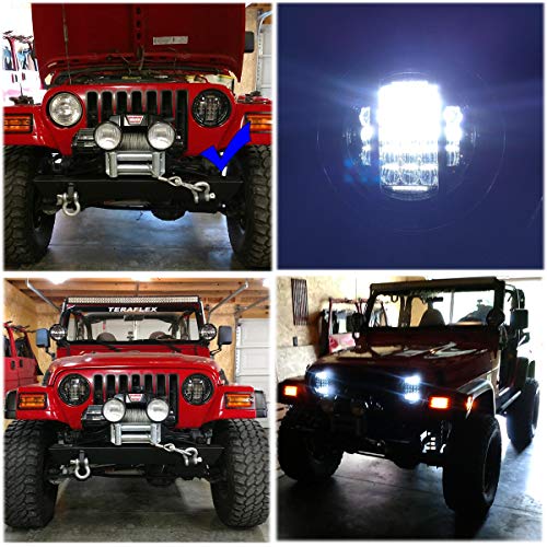 Cowone Newest 130W 7" Inch Led Headlights Drl Compatible With Jeep Wrangler 97-2018 Jk Tj Lj Hummer H1 H2 Headlamp Chrome #TOP6