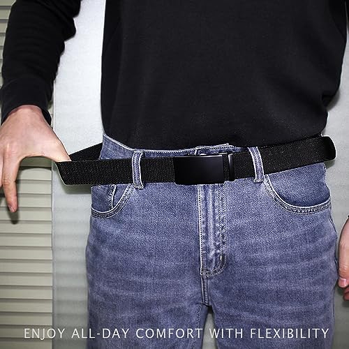 Image of DOOPAI Belt Men, elastic golf belts for men, 2 Pack Nylon Ratchet Belt Mens Belts Casual, Adjustable Trim to Fit