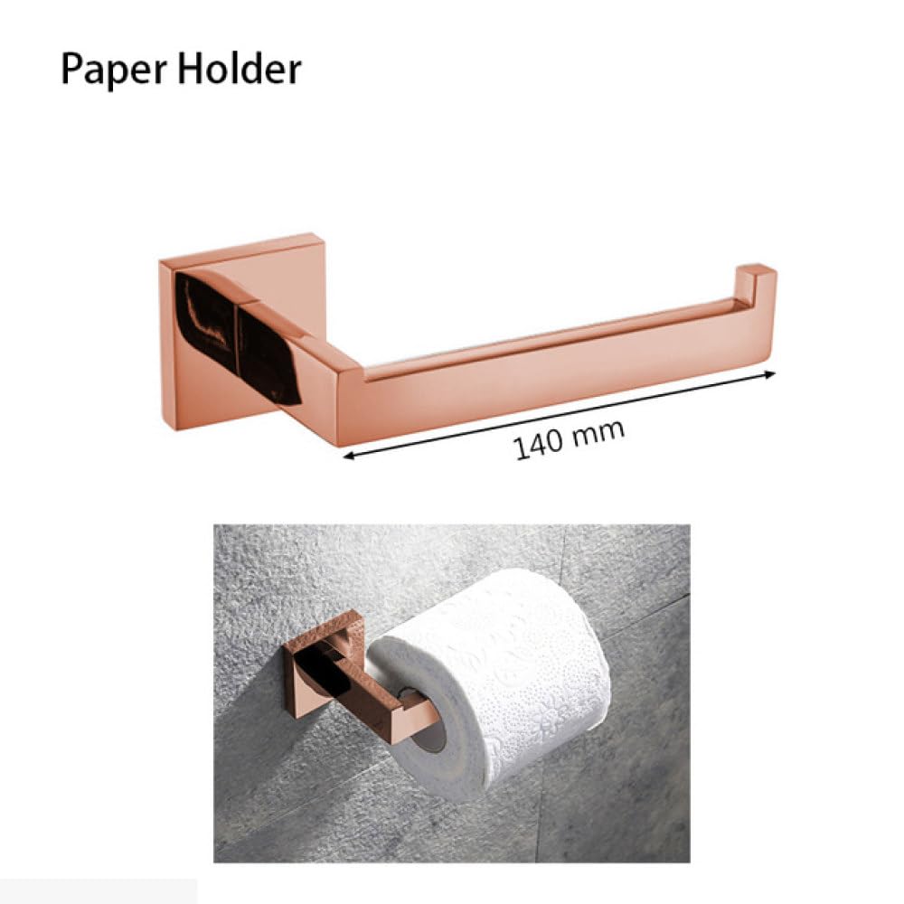 LYGXWJFC Toallero Accesorios de Hardware de baño de Oro Rosa Pulido, Toallero de baño, Toallero, 1 Soporte de Papel, A