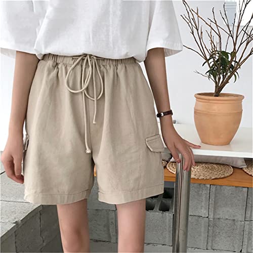 Short kaki décontracté en coton pour homme avec cordon ajustement confortable