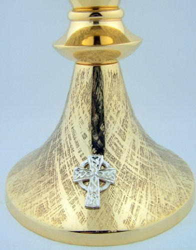 Big 9 1/2" Church Chapel Gold Gilded Priest Celtic Cross Chalice Host Ciborium Ciboria - Thumbnail 4