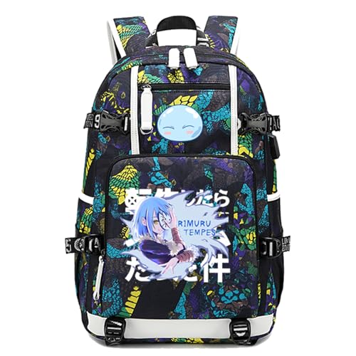 Noowye Anime Schulset 3-teilig - Shion/Rimuru/Milim Rucksack, Mäppchen & Umhängetasche