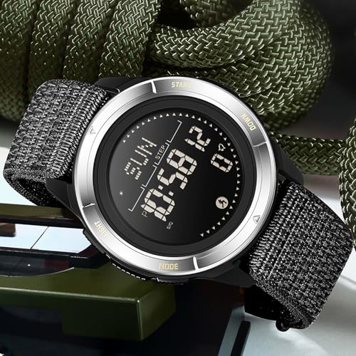Montre numérique boussole légère orange pour ne plus perdre le cap
