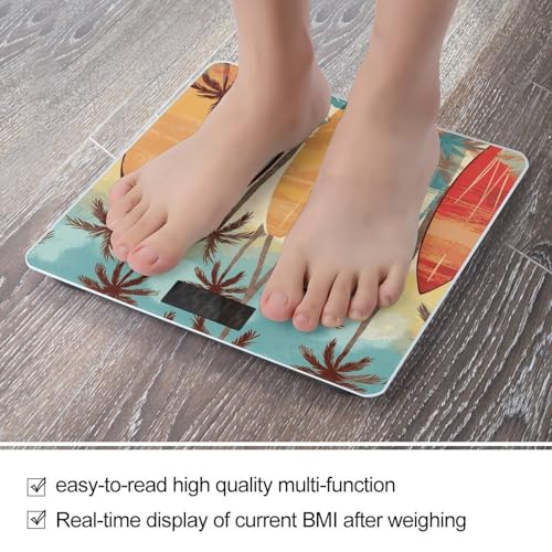 Báscula digital de baño Surfboard Palm Tree con vidrio templado miniatura 5
