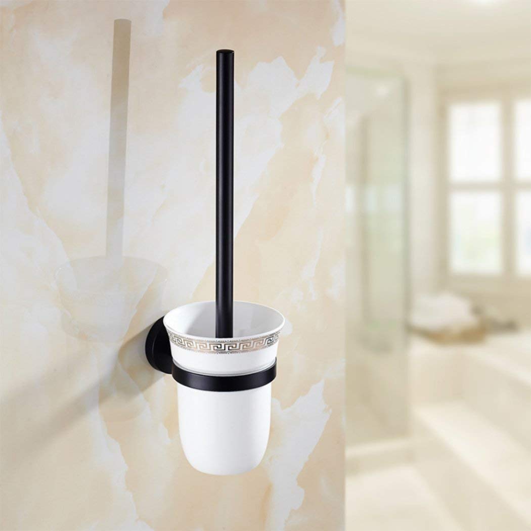 Brosse de toilette noire en acier inoxydable pour rangement de salle de bain