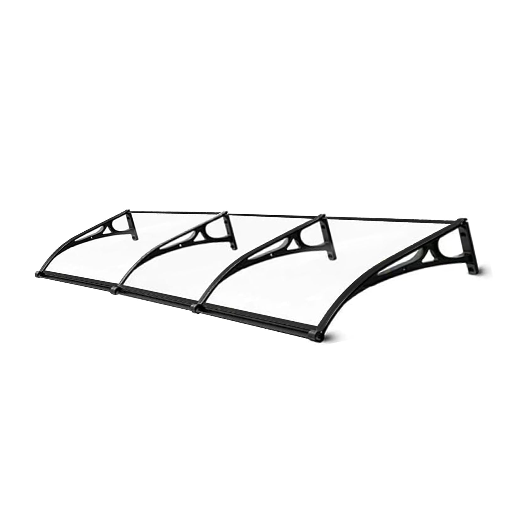 Auvent d'extérieur en polycarbonate transparent avec supports en aluminium robustes