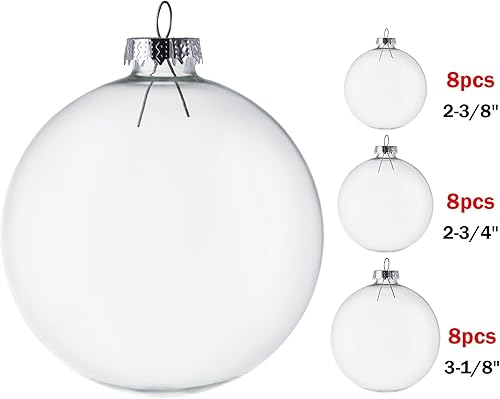 Miniatura 2 de Kingrol Paquete de 24 bolas de adorno de cristal, adornos rellenables para proyectos de manualidades, Navidad, boda, fiesta, decoración del hogar