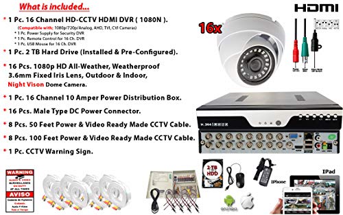 image for Evertech 16 Channel 1080p Surveillance System 2TB Hard Drive with 16 p