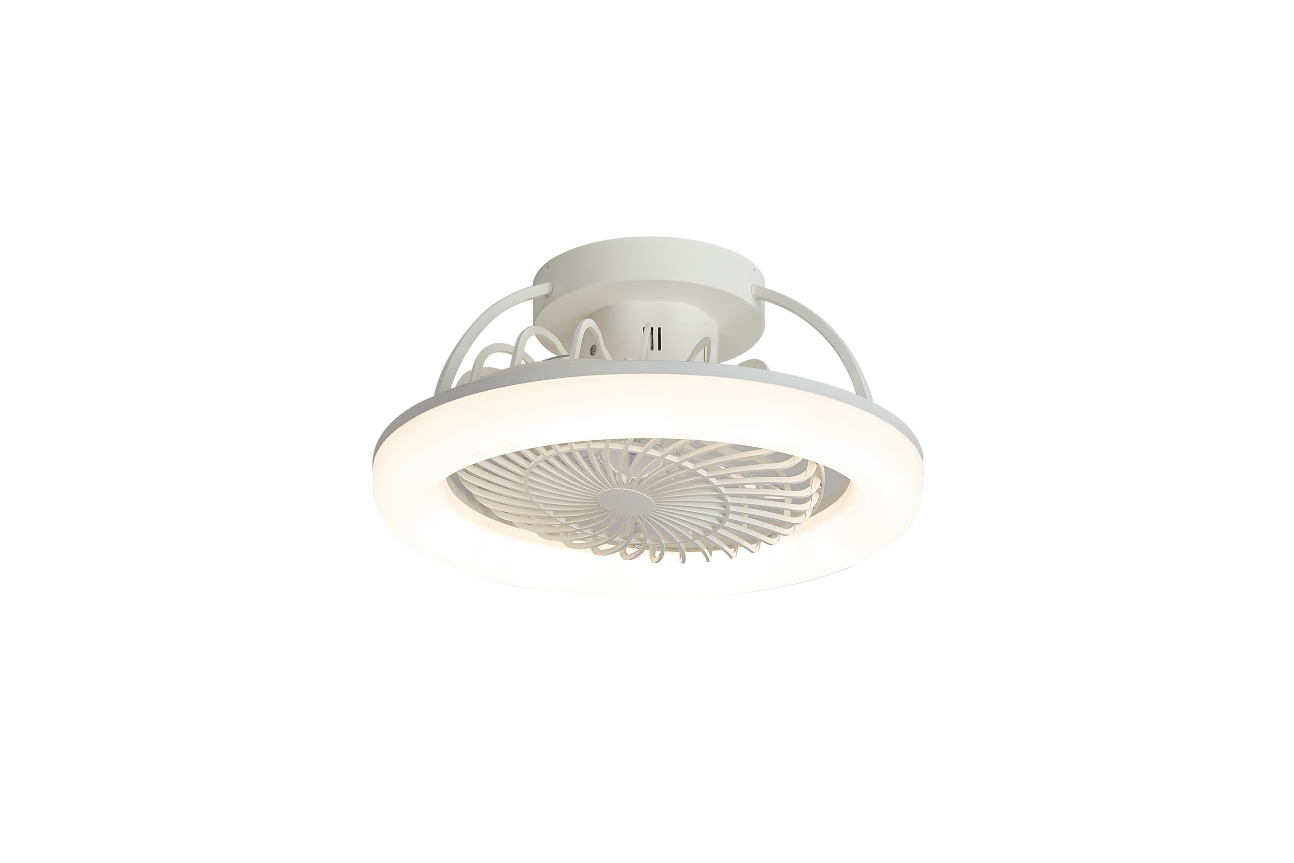 VENTILADOR TECHO SILENCIOSO PLAFÓN LED APP MÓVIL IKARO BLANCO 2026 - DC, regulable, 3 tonos, Verano/Invierno, aspas protegidas, 6v, bajo consumo, Fácil montaje (Brisa Envolvente)