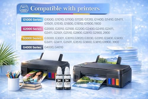 Image of ROHINK GI-790 Series Refill Ink, Compatible with G1000, G1010, G1100, G2000, G2002, G2012, G2100, G3000, G3010, G3012, G3100, G4000, G4010 Printers 3 in1 Pack (Canon 135ml*3 Black)