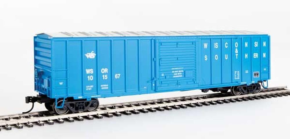 Mainline 910-1868 HO Scale 50' ACF Exterior Post Boxcar - Ready to Run - Wisconsin & Southern #101567 (Blue, White; Small Goose Logo)
