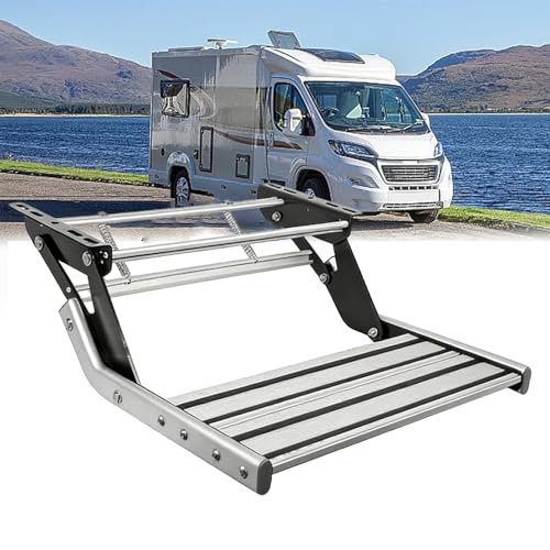 BoTongSiHai Truck Camper Steps Manual RV Step Assembly, Aluminum Alloy
