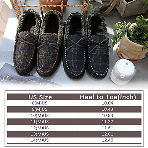 Bigwow Mens Slippers Moccasins House Shoes With Fashion Style Indoor Outdoor Mens Slippers Memory Foam Coffee Size 9 #TOP2