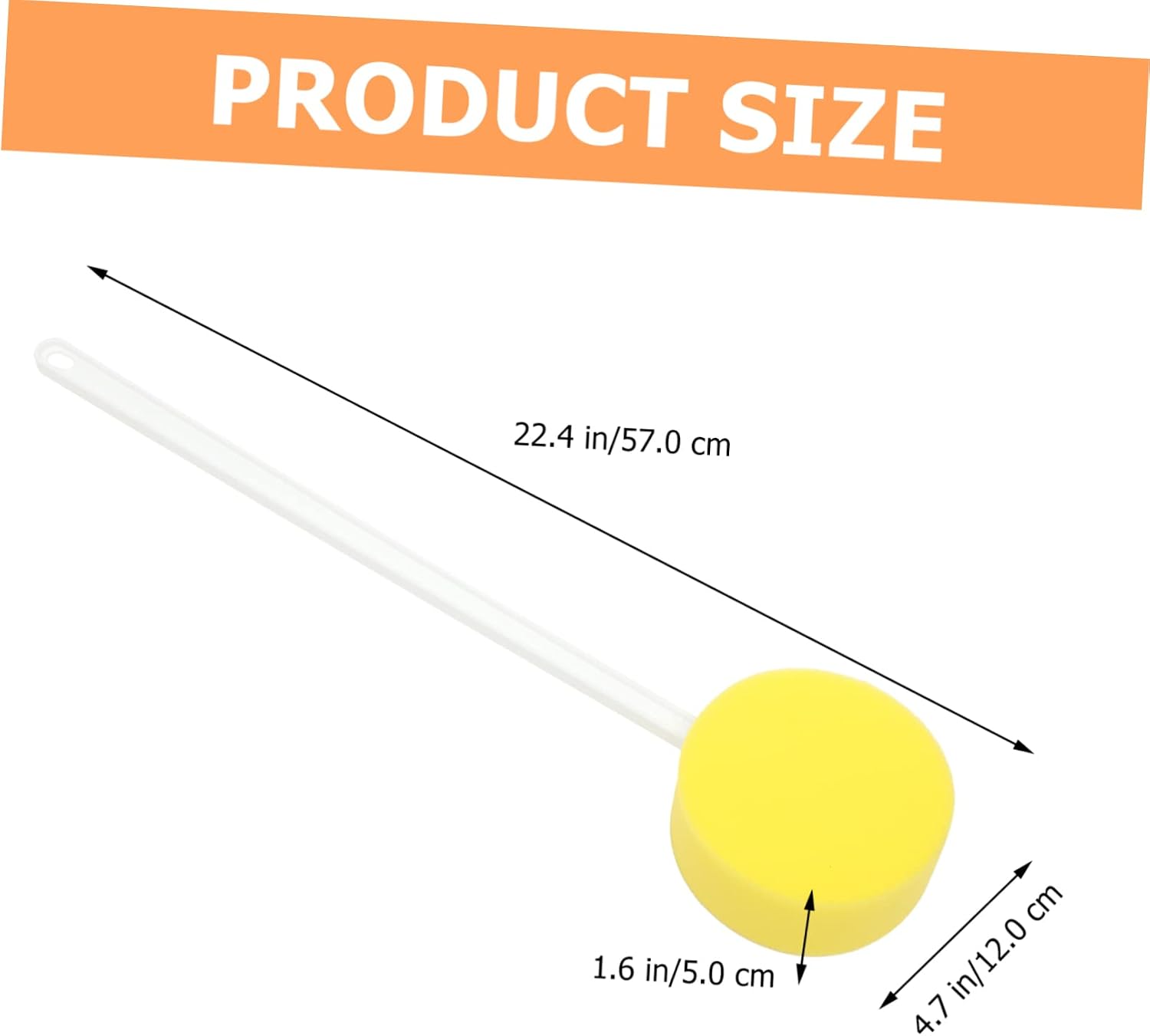 FRCOLOR Lightweight Handled Back Scrubber for Bath Sponge Washer for Exfoliation for Cleaning Hard Reach Areas Comfortable Grip Design Bath Supplies