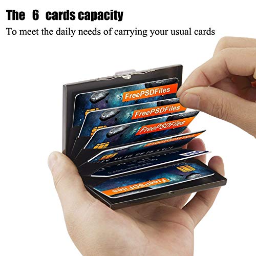 Storite 6 Slots RFID Blocking Metal Credit Card Holder Wallet For Men & Women(Black,9.5 x 6.5 x 1.3 cm) - Image 4