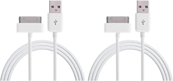 Audio fan data transmission and charging OK! 1 x 30 Pin DOCK Cable for iPhone 4/4S/3GS/iPad/iPod, 1M White 2 x 2