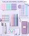 Four Candies 36PCS Aesthetic School Supplies, Mechanical Pencil Set 0.5mm, 0.7mm, 0.9mm & 2.0mm with 624 Lead Refills, Back to School Supplies for Writing & Drawing, Ideal Stationary Set Gift (Purple)