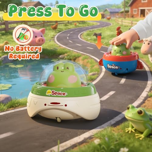 NUMBERFUN 4PCS Press and Go Animal Car Toys,Montessori Baby Toys 6-12-18 Months,Developmental Baby Toys 1 Year Old,First Birthday Gifts for 1 Year Old Boys and Girls — view 2