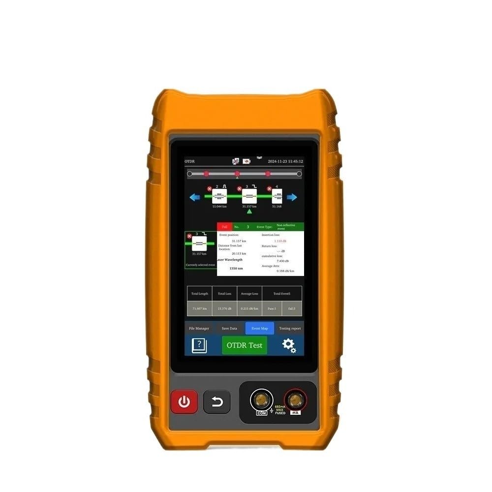 Tester światłowodów, Tester światłowodowy OTDR z ekranem dotykowym Test sygnału o podwójnej długości fali i wysokiej izolacji(1550nm 24dB)
