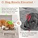 Piskyet Elevated Dog Bowls,Farmhouse Dog Bowls Stand, Raised Dog Bowl with 2 Stainless Steel Wooden Dog Bowl,3.5Cups8.5''H_30 oz Bowl-Farmhouse Style