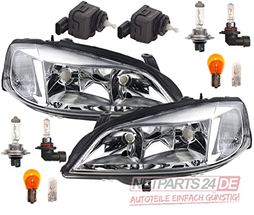 Johns, Jeu de phares compatibles avec les phares Opel Astra Kit G avec moteur de réglage
