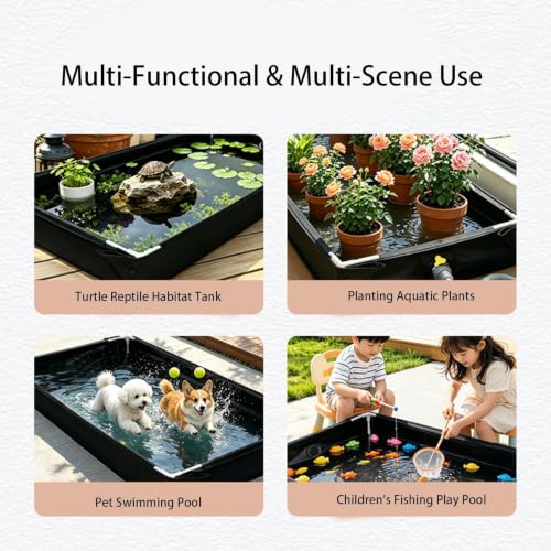Acuario para tortugas y piscina portátil de mascotas para interiores, patios y jardines 5