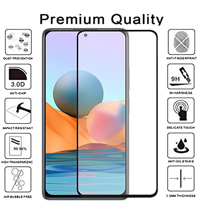 Image of STP Feel Tempered Glass For Mi 10T / Mi 10T Pro 5G | Edge to Edge Coverage Screen Protector Guard | Full Screen Protector (Pack of 1)
