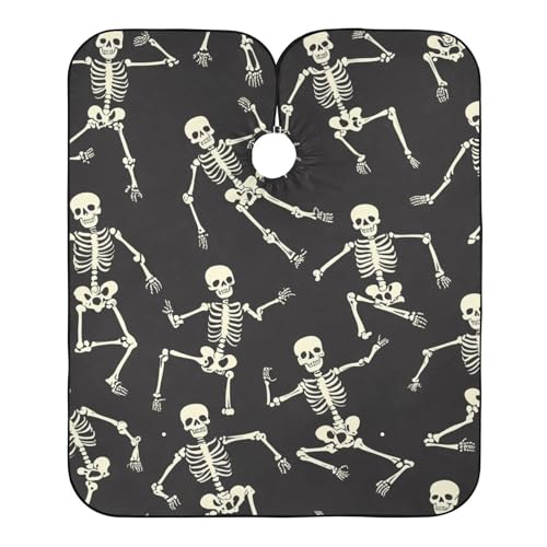Hezely Skull and Bones Hair Dye Cape, Barber Cape for Adults,Waterproof Salon Cape,Waterproof Hairdressing Styling Hair Cutting,65