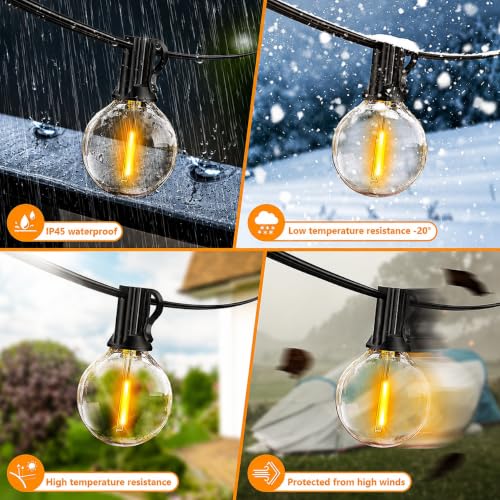 Image of One94Store Globe Warm White LED String Lights 5M | 12 Waterproof Decorative Hanging Bulbs | Outdoor & Indoor String Lights for Balcony, Garden, Patio, Backyard, Party, Wedding & Home Decor