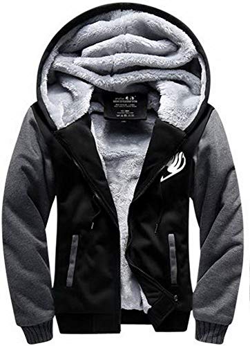 Xcoser Men's FT Cosplay Raglan Hoodie Sweartshirt Cotton Padded Jacket Light Grey XL