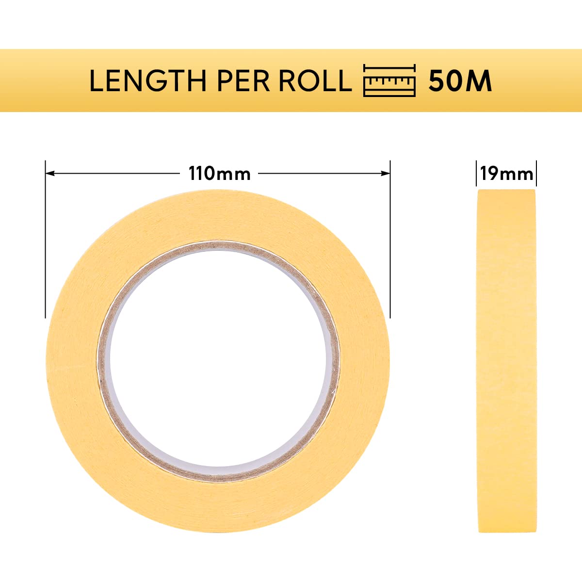 verpacking 36 Nastri per mascheratura 19 mm x 50 m | nastro di carta per pittura | nastro da imbianchino