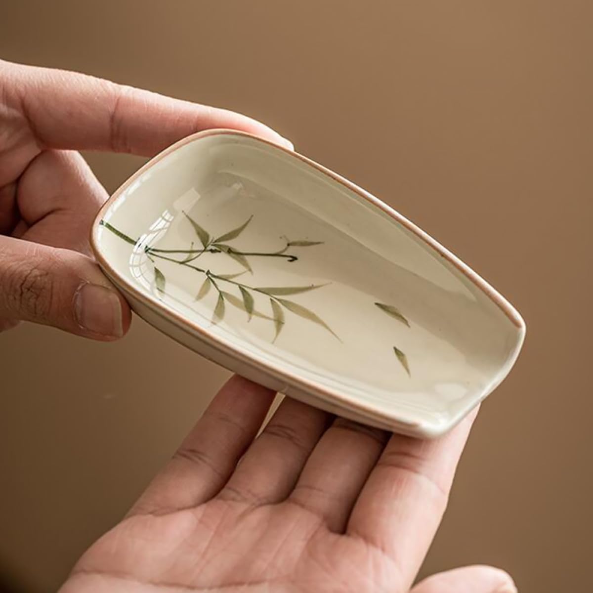 Ceramic Tea Scoop and Tray Set Portable Loose Leaf Tea Holder with Matcha Scoop Multi-function for Home and Travel
