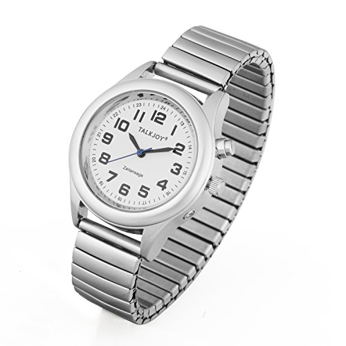 Sprechende Armbanduhr TalkJoy Profi Damen in Silber für Senioren