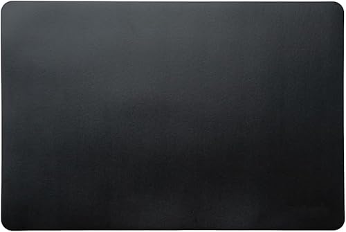 Vista 99 de Mantel individual ovalado de vinilo gris - en relieve - 16 x 12 pulgadas - caja de 6 unidades - Restaurantware