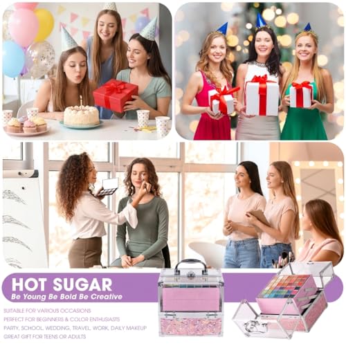 Hot Sugar Teen Makeup Kit for Girls 13-15, Makeup Gift Set for Birthday Parties Makeovers & Christmas (Pink) - Image 6