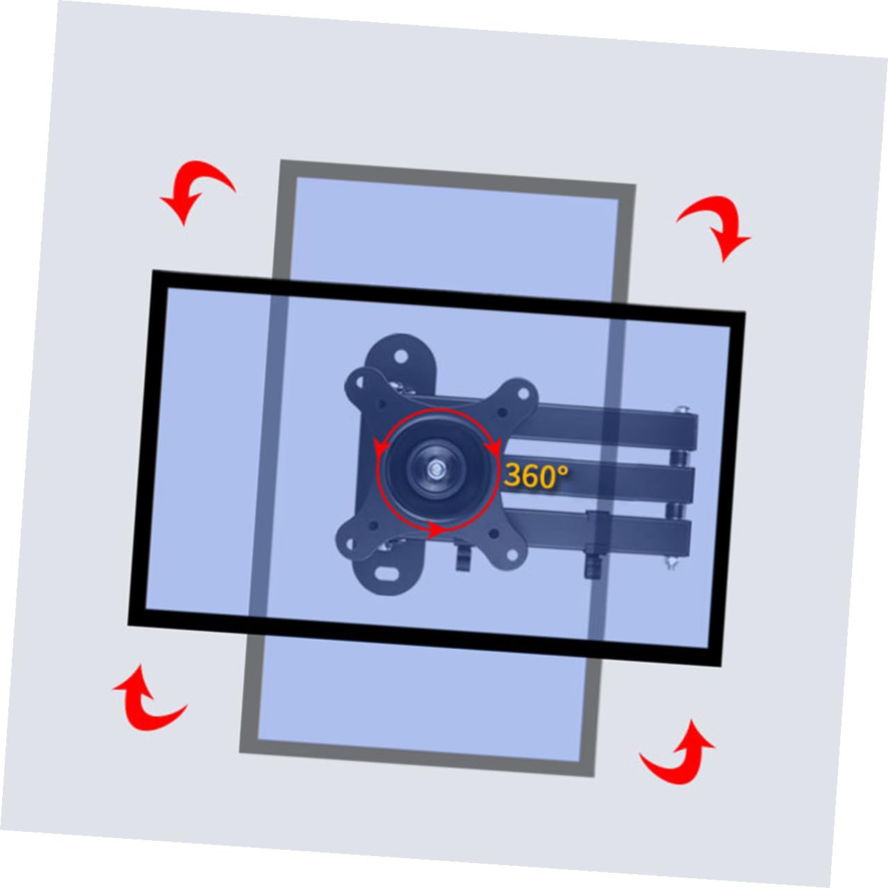 Holibanna Soporte de Pared para Monitor LCD LED Fijo con Inclinación para Panel Plano Negro Compatible para TV y Monitor