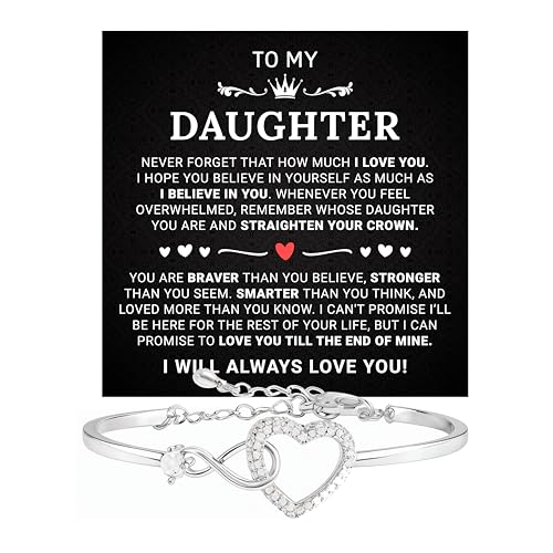 Image of To My Daughter Bracelet From Mom Or Dad With Heartfelt Message & Box Graduation Gifts For Daughter, Graduation Gift, Father Daughter Bracelet, Birthday, Christmas Gifts For Daughter
