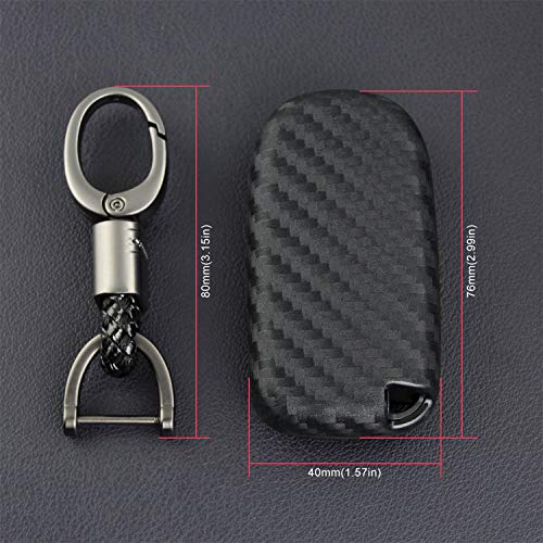 M.jvisun Soft Silicone Rubber Carbon Fiber Texture Pattern Cover For Jeep/Dodge/Chrysler/Fiat, Car Remote Key Fob Case For Jeep/Dodge/Chrysler/Fiat Key Fob - Black - Weave Keychain #TOP5