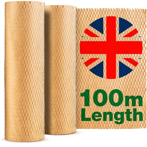 Image of Honeycomb Packing Paper for Moving House, 100m x 30cm, Brown, Made in UK