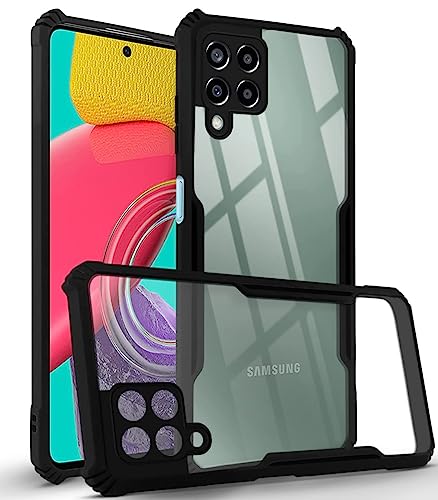 Image of Jkobi Back Cover Case for Samsung Galaxy M53 5G (Shockproof with Polycarbonate Clear Panel | Professional Black)