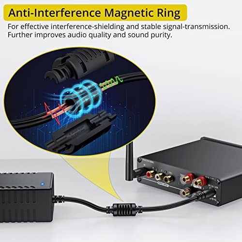 PROZOR 192kHz/24bit Digital Stereo Audio Amplifier, Hi-Fi Bluetooth Amplifier DAC 2 Channel Home audio amplifier with IR Remote Control for Passive Speakers 100W + 100W