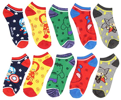 Bioworld Marvel Avengers Chibi Superhero Characters Ankle No Show Socks 5 Pair #TOP1
