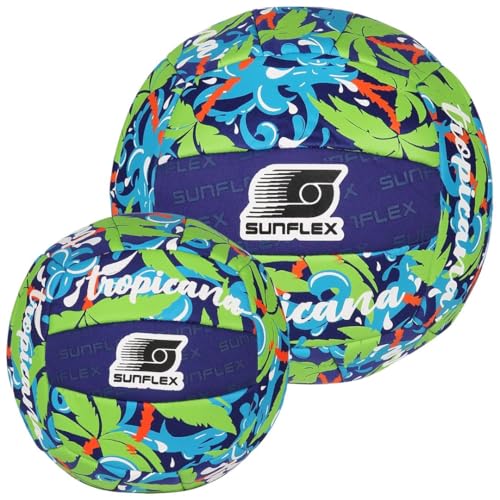 Sunflex® Neopren Zubehör Beach und Funball Tropical Wave Größe 5 | Volleyball weich und leicht für den Strand und das Wasser | extrem robust und für Jede Altersgruppe…