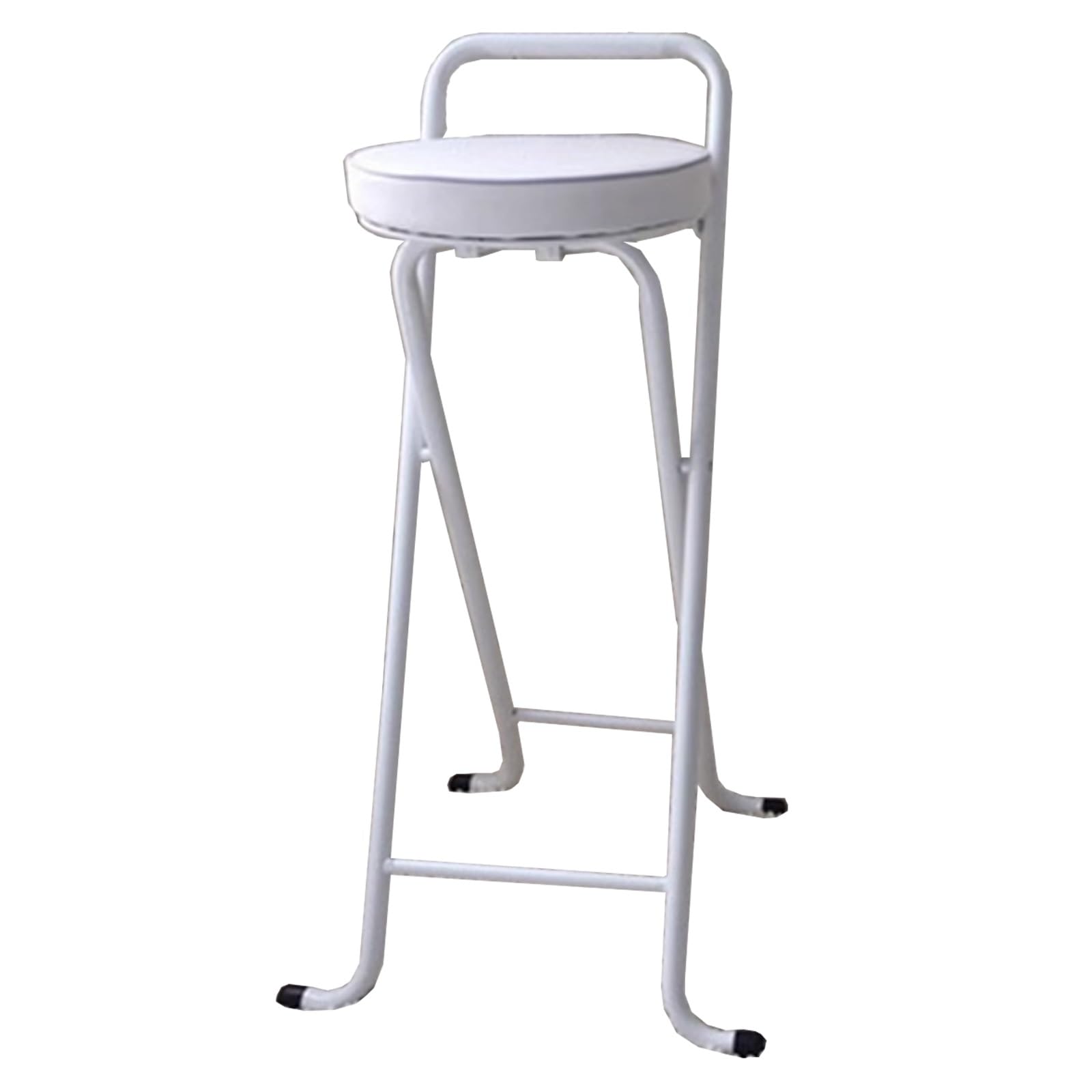 WANGJIANPENGPL High Chair for Adults, Cushioned Padded Tall Folding Stool, High Bar Stools with 300lbs Capacity, Folding Stool Chair(White,75cm/30in)