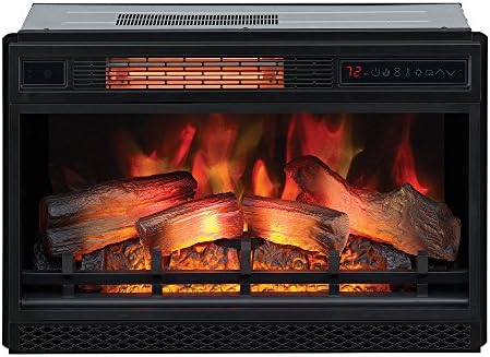 ClassicFlame 26" 3D Infrared Quartz Electric Fireplace Insert Plug and Safer Sensor, Black - Thumbnail 3
